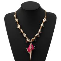 coquille collier de chandail, avec résine, avec 7cm chaînes de rallonge, Placage, pour femme, plus de couleurs à choisir .5 pouce, Vendu par brin