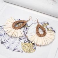 Straw Tassel Earring, with Rattan, for woman 