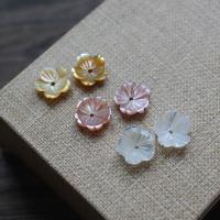 Shell Earring Stud Component, Flower, Carved 10mm 