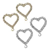 Brass Earring Stud Component, Heart, plated, with loop & micro pave cubic zirconia 0.8mm Approx 2mm 