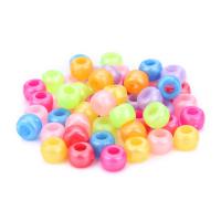 Acrylic Jewelry Beads, Drum, large hole, mixed colors Approx 3.6mm, Approx 