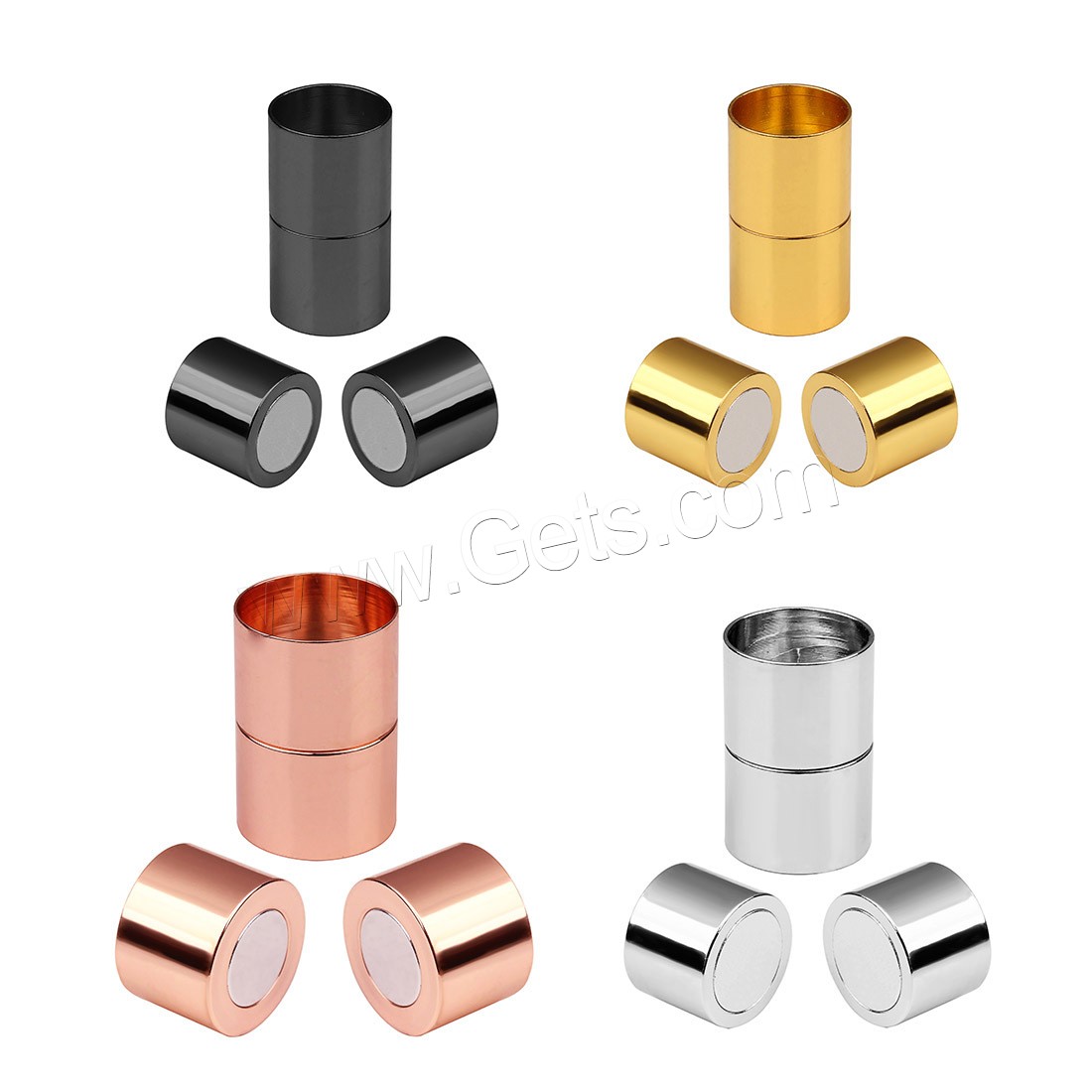 Brass Magnetic Clasp, Column, plated, different size for choice, more colors for choice, Approx 5PCs/Bag, Sold By Bag