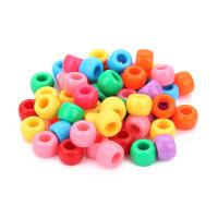 Acryl Schmuck Perlen, Trommel, großes Loch, gemischte Farben, 5.7x8mm, Bohrung:ca. 3.8mm, ca. 200PCs/Tasche, verkauft von Tasche