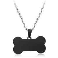 Stainless Steel Jewelry Necklace, Dog Bone, plated, ball chain & for woman Approx 23.6 Inch 
