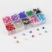 Perles de verre mixte, Rond, normes différentes pour le choix, couleurs mélangées Environ 1mm, Vendu par boîte