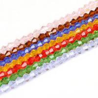 Gemischte Kristall Perlen, mehrere Farben vorhanden, 4mm, Bohrung:ca. 1mm, Länge:ca. 15 ZollInch, ca. 95PCs/Strang, 10SträngeStrang/Tasche, verkauft von Strang