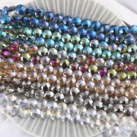 Plaqué Perles de verre, Rond, Placage, facettes, plus de couleurs à choisir, 14mm Environ 1mm Vendu par brin