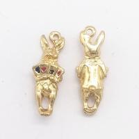 Zinc Alloy Animal Pendants, Rabbit, KC gold color plated, enamel Approx 1mm 