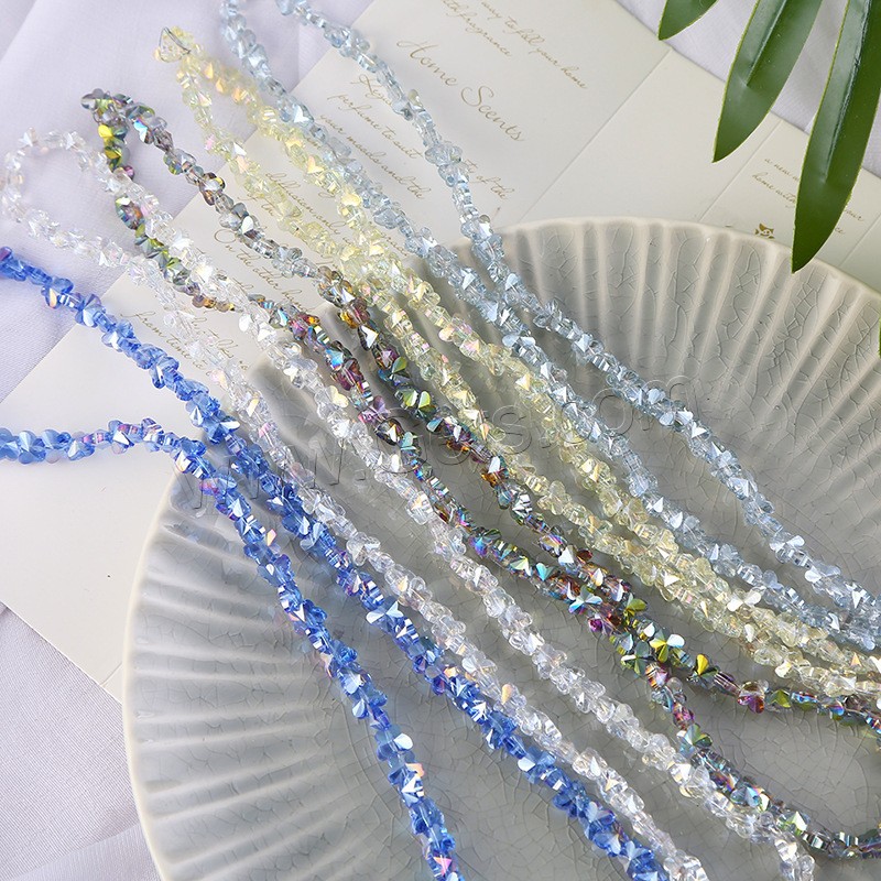 Plaqué Perles de verre, papillon, Placage, normes différentes pour le choix, plus de couleurs à choisir, Trou:Environ 1mm, 100PC/brin, Vendu par brin