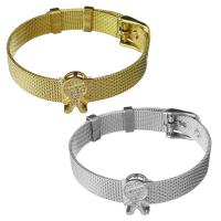 Stainless Steel Chain Bracelets, with Brass, Boy, plated, Unisex & mesh chain & micro pave cubic zirconia 10mm Approx 8.5 Inch 