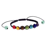 pierre gemme bracelet, léopard, Réglable & unisexe, plus de couleurs à choisir, 8mm Environ 6.5-9.8 pouce, Vendu par PC
