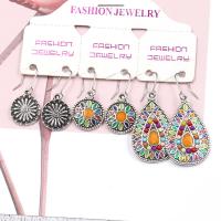 Zinc Alloy Earring Set, plated, fashion jewelry & for woman & enamel, multi-colored 
