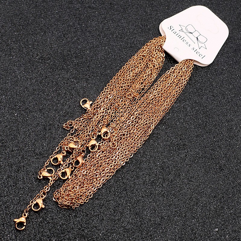 Stainless Steel Chain Jewelry, plated, fashion jewelry & Unisex & different size for choice, more colors for choice, Length:Approx 19.6 Inch, 10PCs/Bag, Sold By Bag