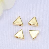 Brass Jewelry Beads, Triangle, real gold plated, DIY, 7mm 