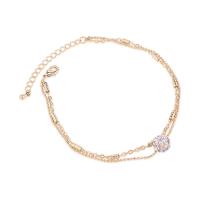 Rhinestone Brass Bracelets, with 40mm extender chain, plated, for woman & with rhinestone 190mm Approx 7.5 Inch 