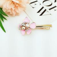 Alligator Hair Clip, Zinc Alloy, with Plastic Pearl, plated, fashion jewelry & for woman & with rhinestone 