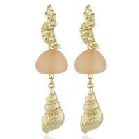 Resin Zinc Alloy Earring, with Resin, plated, fashion jewelry & for woman, yellow 
