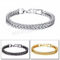 Stainless Steel Bracelet, plated, fashion jewelry & for man 6mm Approx 9.4 Inch 