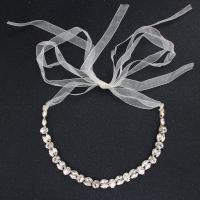 Bridal Hair Band, Zinc Alloy, plated, for woman & with rhinestone 255mm 