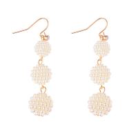 Plastic Pearl Zinc Alloy Earring, with Plastic Pearl, fashion jewelry & for woman, 55mm 