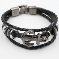 Fashion Zinc Alloy Bracelets, with Faux Leather & PU Leather, fashion jewelry & Unisex 