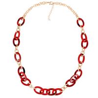 Resin Zinc Alloy Necklace, with Zinc Alloy, fashion jewelry & for woman Approx 28 Inch 