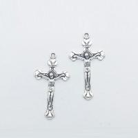 Zinc Alloy Cross Pendants, Crucifix Cross, antique silver color plated Approx 1mm 