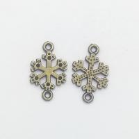 Zinc Alloy Charm Connector, Snowflake, antique bronze color plated, 1/1 loop Approx 1mm 