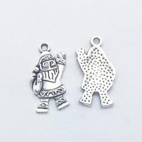 Character Shaped Zinc Alloy Pendants, Santa Claus, antique silver color plated Approx 1mm 