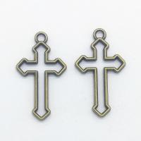 Zinc Alloy Cross Pendants, antique bronze color plated, hollow Approx 1mm 