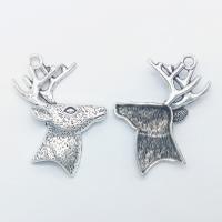 Zinc Alloy Animal Pendants, Deer, antique silver color plated Approx 1mm 