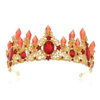 Bridal Tiaras, Zinc Alloy, with Crystal, plated, for bridal & with rhinestone 325*80mm 