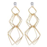 Zinc Alloy Drop Earring, with Cubic Zirconia, plated, for woman 105*40mm 