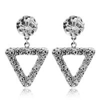Zinc Alloy Drop Earring, Triangle, plated, for woman & hollow 68*42mm 