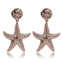 Zinc Alloy Drop Earring, Starfish, plated, for woman 78*48mm 