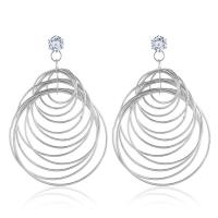 Zinc Alloy Drop Earring, with Cubic Zirconia, plated, for woman 75*55mm 