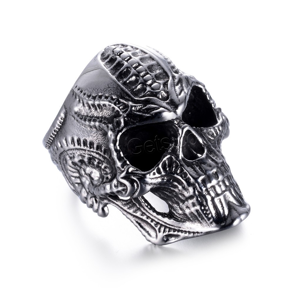 Нержавеющая сталь Человек палец кольцо, нержавеющая сталь, Череп, Другое покрытие, ювелирные изделия моды & разный размер для выбора & Мужский, Много цветов для выбора, 38mm, продается PC