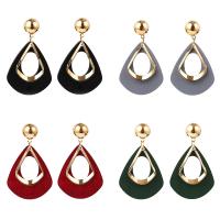 Resin Drop Earring, with Copper Coated Plastic, stainless steel post pin, gold color plated, fashion jewelry & for woman 