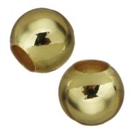 Large Hole Brass Beads, real gold plated Approx 4mm 