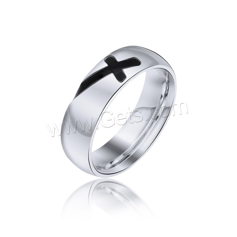 Titanium Steel Finger Ring, silver color plated, Unisex & different size for choice, US Ring Size:7-12, Sold By PC