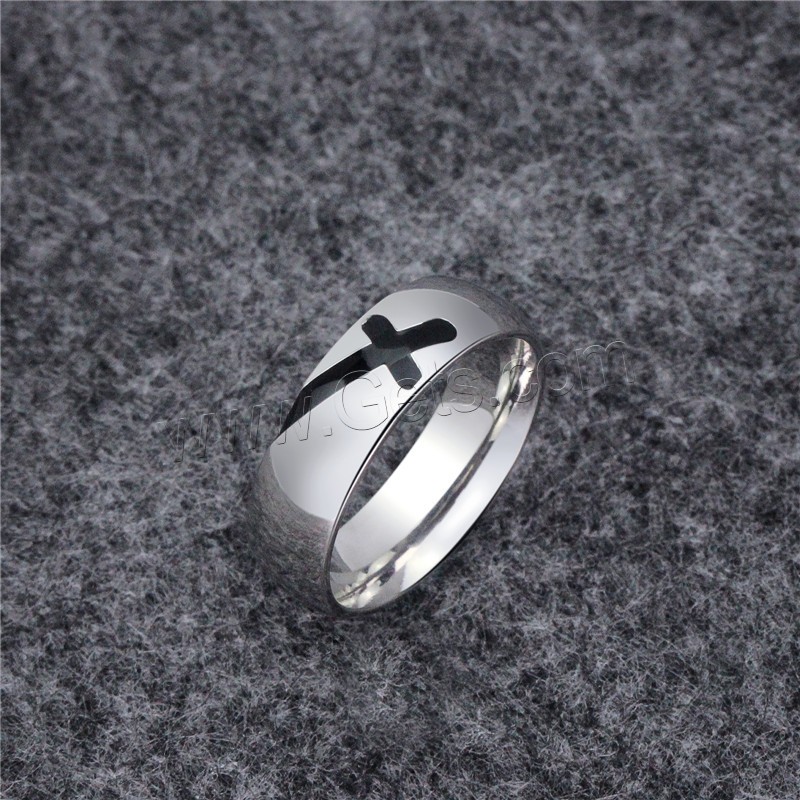 Anillo de dedo de acero Titanium de, Partículas de acero, chapado en color de plata, unisexo & diverso tamaño para la opción, tamaño:7-12, Vendido por UD