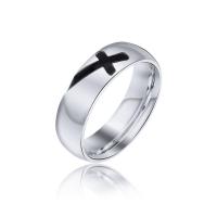 Titanium Steel Finger Ring, silver color plated, Unisex US Ring 