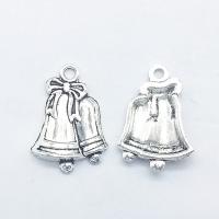 Zinc Alloy Christmas Pendants, Christmas Bell, antique silver color plated Approx 1mm 