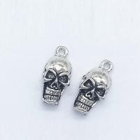 Zinc Alloy Skull Pendants, antique silver color plated Approx 2mm 
