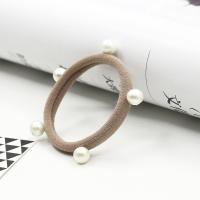 Pferdeschwanz-Halter, Gummiband, mit Kunststoff Perlen, Mädchen & Modeschmuck & elastisch, keine, 40mm, verkauft von PC