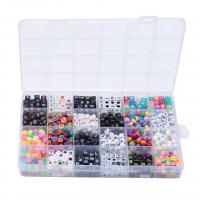 Acryl Schmuck Perlen, gemischte Farben, 7mm,4*7mm,7.5mm,6mm, 1130PC/Box, verkauft von Box