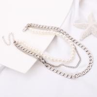 Fashion Choker Necklace, Resin Pearl, with ABS Plastic Pearl, for woman Approx 15.7 Inch, Approx 11.8 Inch, Approx 11 Inch 