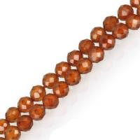 Granat Perle, Trommel, natürlich, orange, 3.5x3.5x3.5mm, Bohrung:ca. 1mm, Länge:ca. 16 ZollInch, ca. 120PCs/Strang, verkauft von Strang