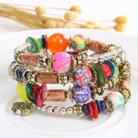 Zinc Alloy Resin Bracelets, with Resin, plated, for woman, mixed colors, 65mm Approx 8 Inch 