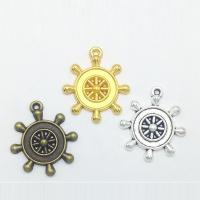 Zinc Alloy Ship Wheel & Anchor Pendant, plated Approx 1mm 